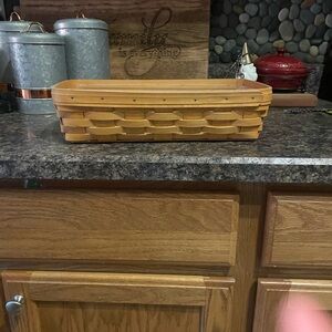 Longaberger 14X7 Woven Rectangular Basket with plastic insert